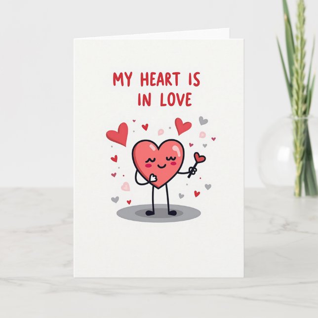 Tarjeta de Mi Corazón Está Enamorado (Anverso)