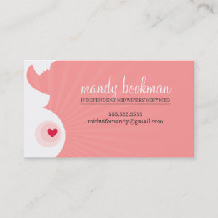 TARJETA DE MIDWIFE silueta de vientre embarazada c