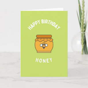 Tarjeta de miel de cumpleaños feliz