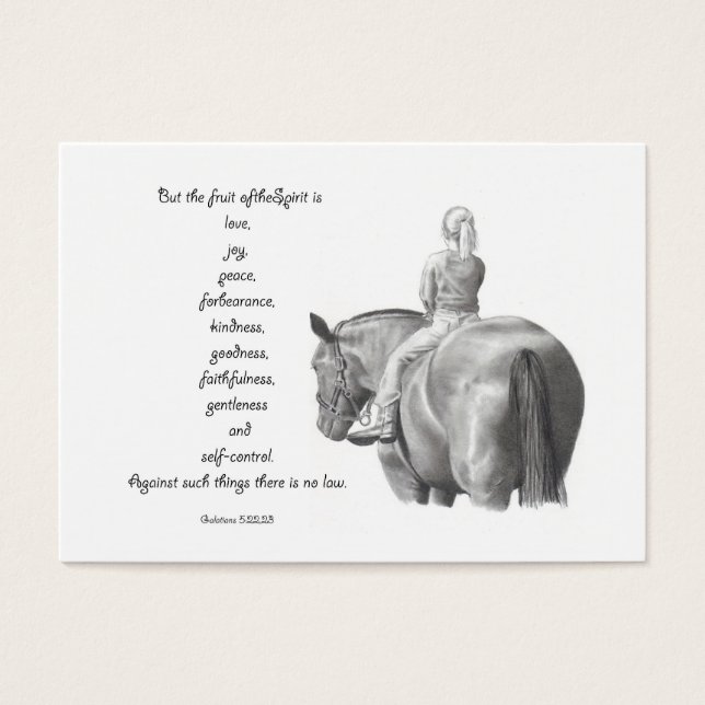 TARJETA DE MINI BIBLIA: Caballo: FRUTA DEL ESPÍRIT (Frente)