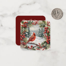 Tarjeta de miniNavidades de feriado cardinal y hol