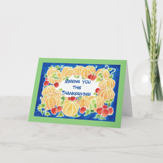 Tarjeta de 'Miss You' de Acción de Gracias - Calab (Anverso)