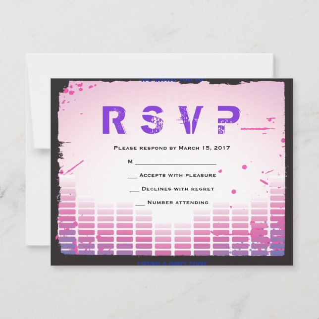 Tarjeta de Mitzvah RSVP del palo de la barra de (Anverso)