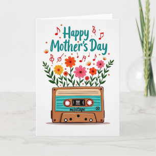 Tarjeta de Mixtape de Amor Floral Materno