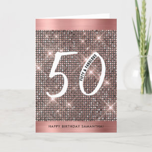 Tarjeta de Moda 50th Happy Birthday Trendy