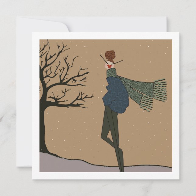 Tarjeta de moda de invierno de vacaciones de invie (Anverso)