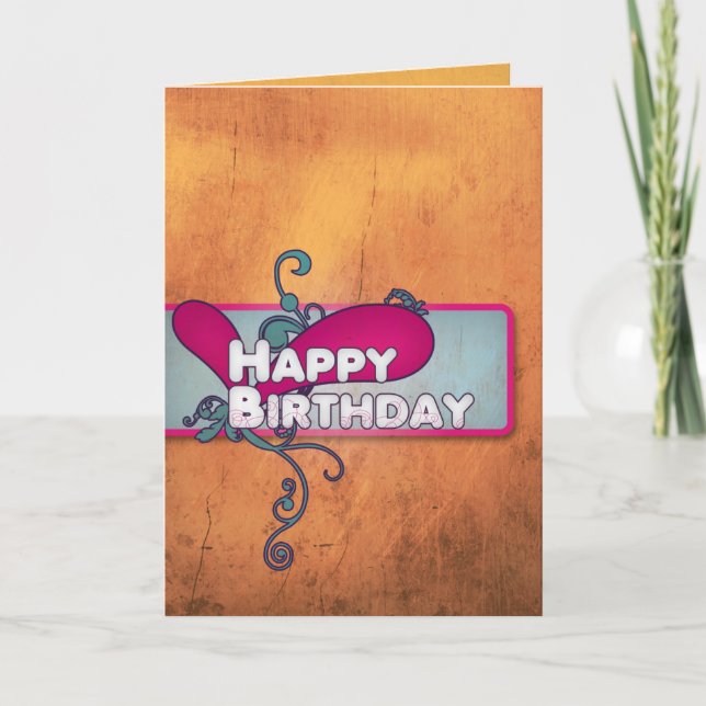 Tarjeta de moda del feliz cumpleaños (Anverso)