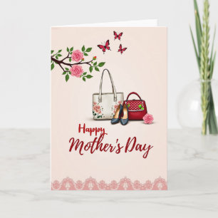 Tarjeta de moda floral para el día de la madre