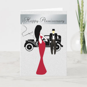 Tarjeta de moda y Aniversario Elegante con Coche V