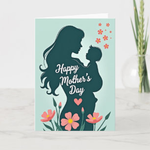 Tarjeta de momento del día de las madres en verde