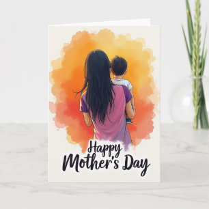 Tarjeta de momento tierno del día de la madre