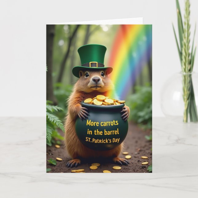 Tarjeta de moneda de oro de marmota afortunada (Anverso)