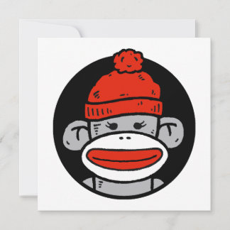 Tarjeta de mono de sock / invitación