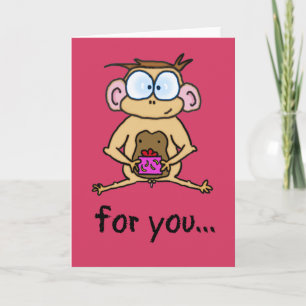 Tarjeta de mono lindo