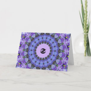 Tarjeta de Monograma, Letra G, Azul, Gracias