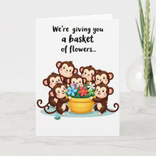 Tarjeta de Monos Florales Dulces