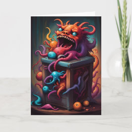 Tarjeta de monstruo en una caja