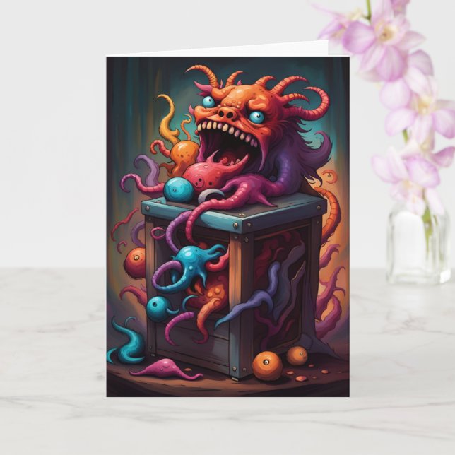 Tarjeta de monstruo en una caja (Orquídea)