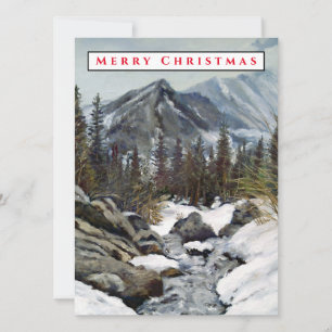 Tarjeta de montaña de Colorado con nieve de invier