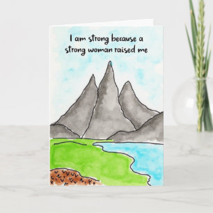 Tarjeta de Montañas al Acuarela