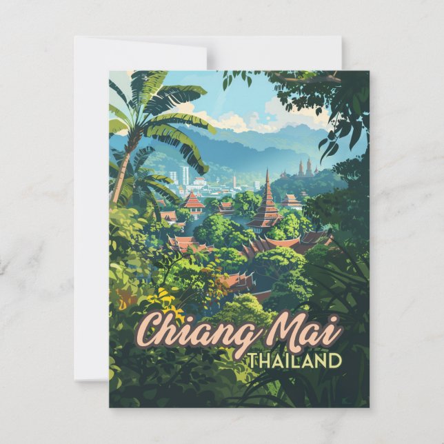 Tarjeta de montañas de los templos de Chiang Mai T (Anverso)