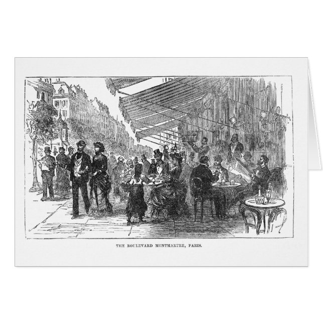 Tarjeta de Montmartre París del bulevar del café (Anverso (Horizontal))