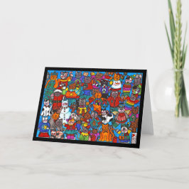 Tarjeta de montón de gatos completa