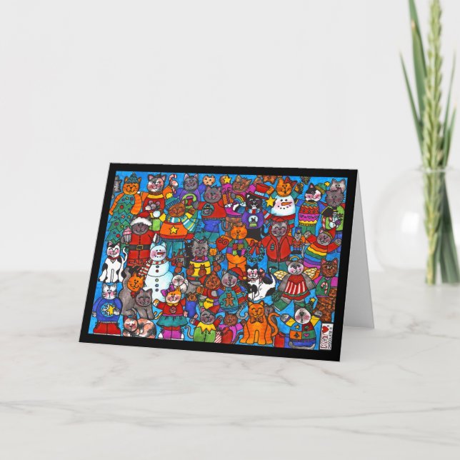 Tarjeta de montón de gatos completa (Anverso)