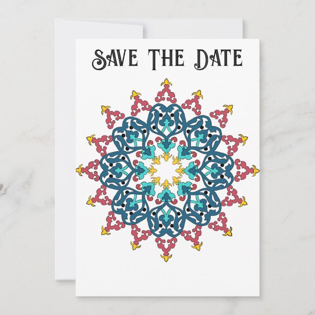 Tarjeta de Moroccan Tile Save The Date (Anverso)