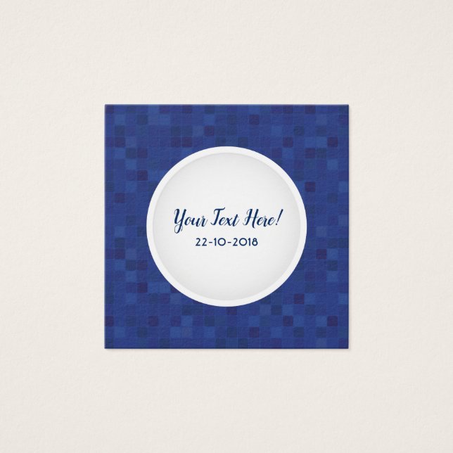 Tarjeta de mosaico azul con espacio de texto. (Anverso)