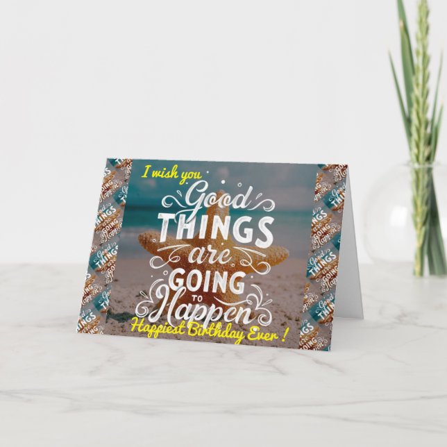 Tarjeta de Motivación de Cumpleaños más Feliz (Anverso)