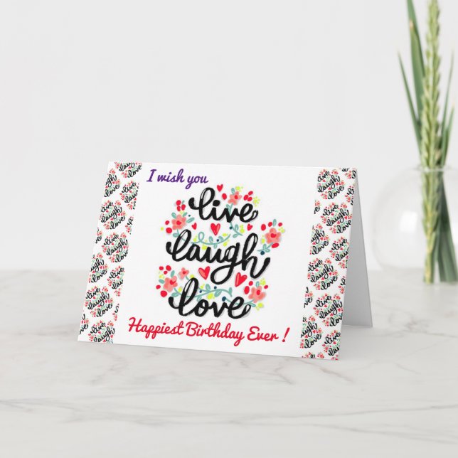Tarjeta de Motivación de Cumpleaños más Feliz (Anverso)