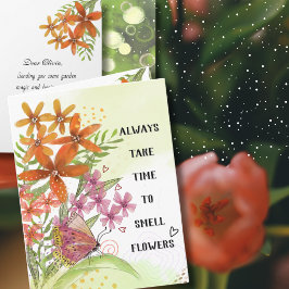 Tarjeta de Motivación de Flores Acuarela para Recu
