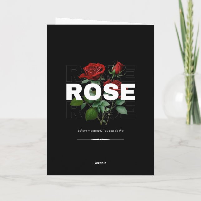 Tarjeta de motivación de rosa  (Reverso)