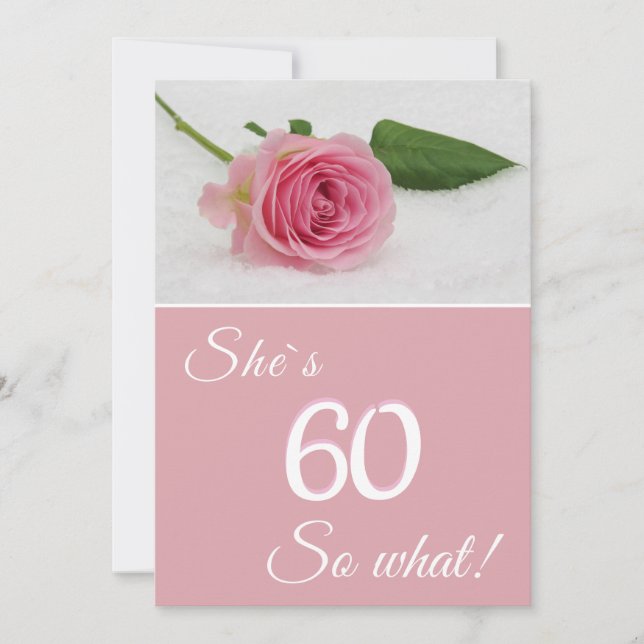 Tarjeta de motivación de rosa rosa para su 60 cump (Anverso)