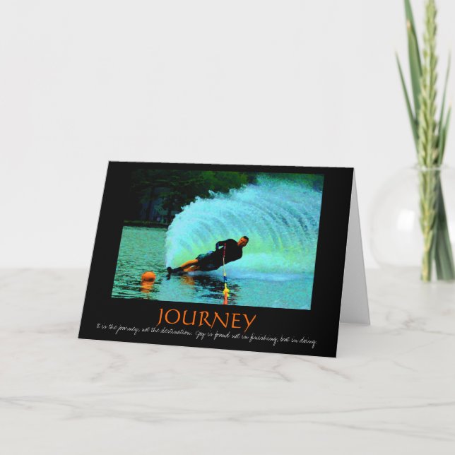 Tarjeta de motivación del esquí náutico (colorida) (Anverso)