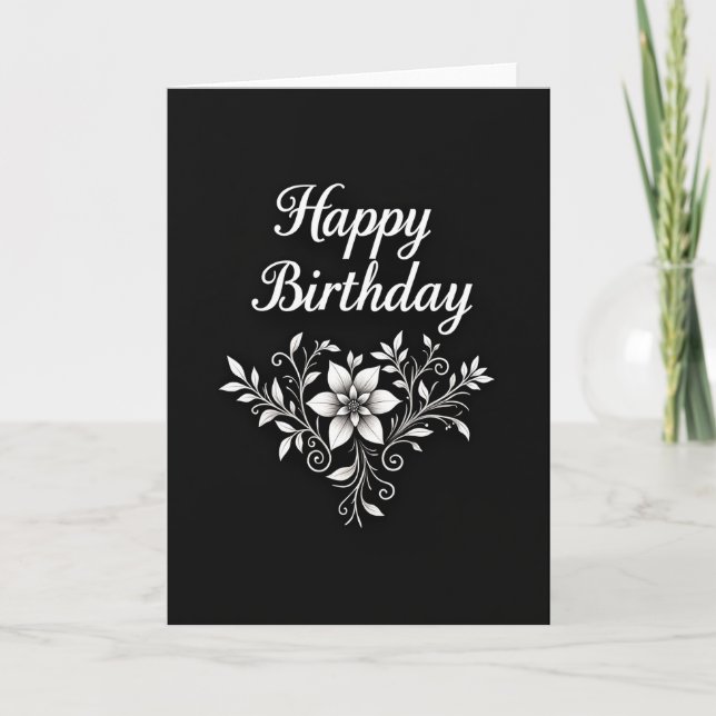 Tarjeta de Motivo de Cumpleaños Botánico (Anverso)