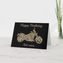 Tarjeta de moto de feliz cumpleaños personalizada