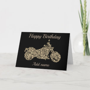 Tarjeta de moto de feliz cumpleaños personalizada