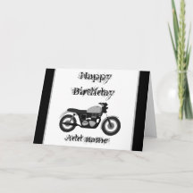 Tarjeta de moto Feliz cumpleaños personalizada