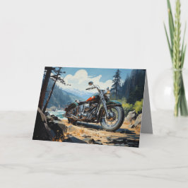 Tarjeta de motocicleta Bobber - Fondo del río