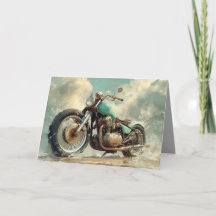 Tarjeta de motocicleta Bobber Verde - Fondo de pla