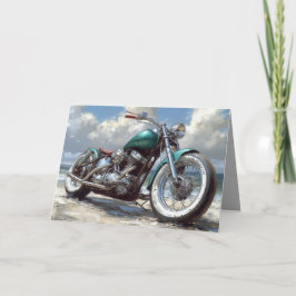 Tarjeta de motocicleta Bobber Verde - Fondo de pla