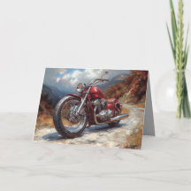Tarjeta de motocicleta de Bobber Rojo - Fondo de m
