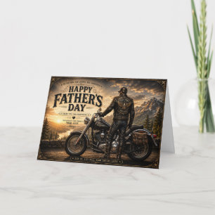 Tarjeta de motocicleta del Día del Padre   Saludo 