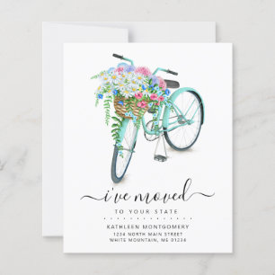Tarjeta de movimiento Aqua Bicycle Floral Basket B