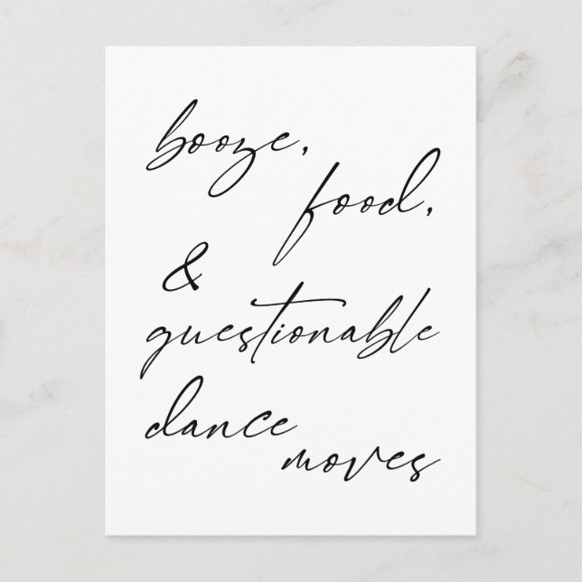 Tarjeta de movimientos de Booze, Alimentos y Danza (Anverso)