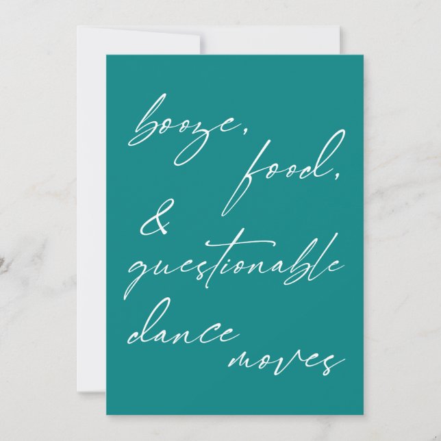 Tarjeta de movimientos de Booze, Alimentos y Danza (Anverso)
