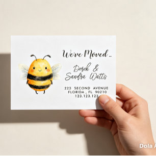 Tarjeta de Mudanza de Abeja Cambio de Nuevo Hoga