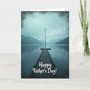 Tarjeta de muelle del Día del Padre sereno